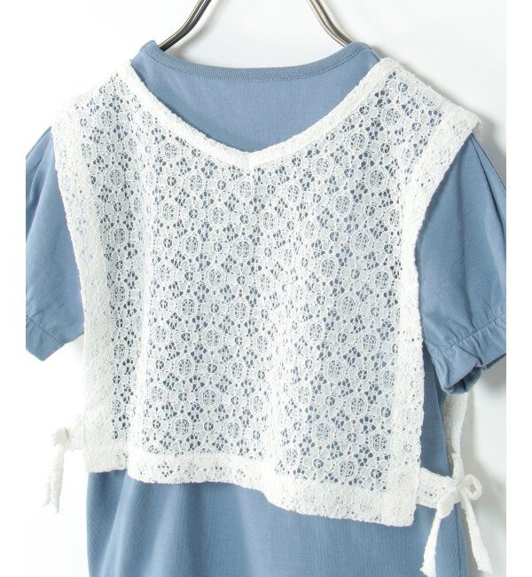 ikka kids「【2点セット】レースベスト／パフスリーブTセット（120~160cm）」|Tシャツ・カットソー|