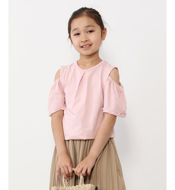 ikka kids「USAコットン メロー肩開きTシャツ（120~160cm）」|Tシャツ・カットソー|