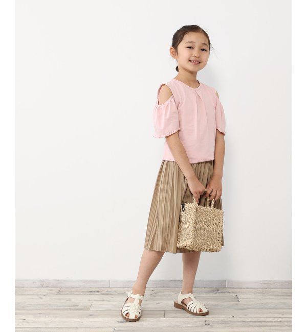 ikka kids「USAコットン メロー肩開きTシャツ（120~160cm）」|Tシャツ・カットソー|