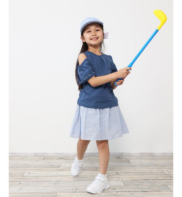 ikka kids「USAコットン メロー肩開きTシャツ（120~160cm）」|Tシャツ・カットソー|