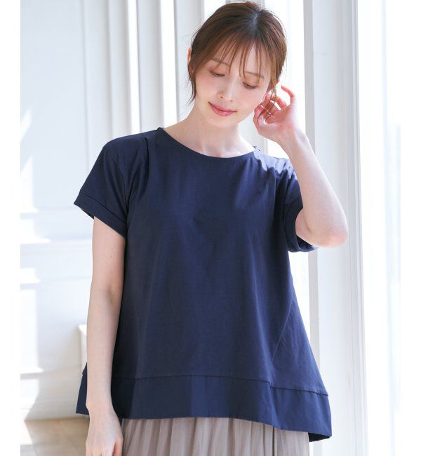 ikka「Aライン裾切り替えカットソー」|その他|