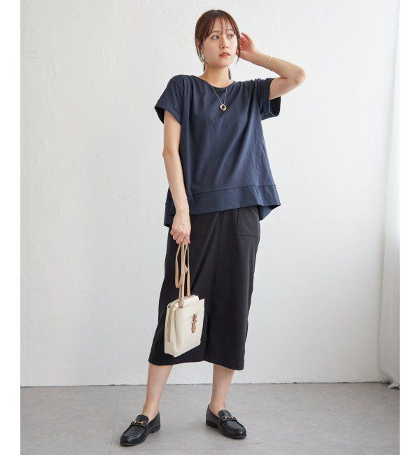 ikka「Aライン裾切り替えカットソー」|その他|