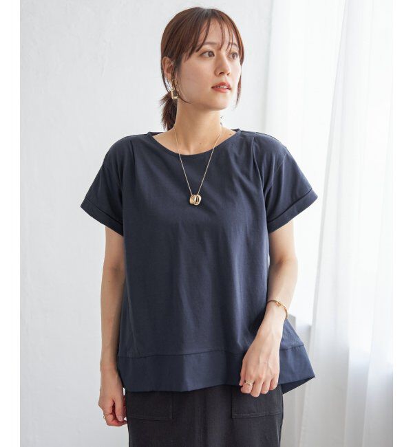 ikka「Aライン裾切り替えカットソー」|その他|