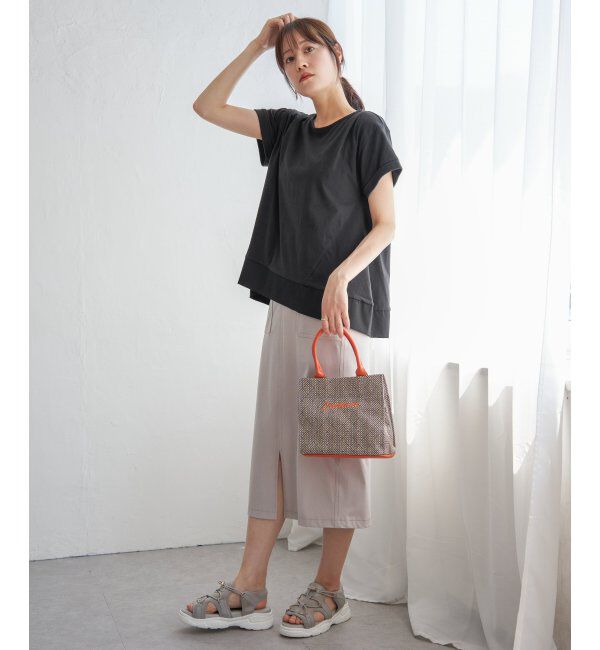 ikka「Aライン裾切り替えカットソー」|その他|