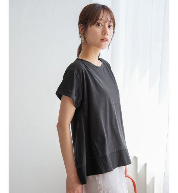 ikka「Aライン裾切り替えカットソー」|その他|