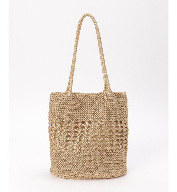 ikka「雑材ラメメッシュトートバッグ」|その他|ゴールド