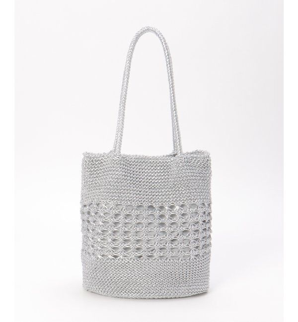ikka「雑材ラメメッシュトートバッグ」|その他|シルバー