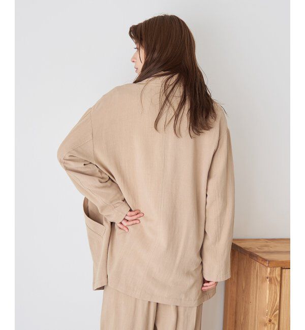 Lbc with Life「【セットアップ対応】レーヨン麻ダブルジャケットコート」|ブルゾン・スタジャン|