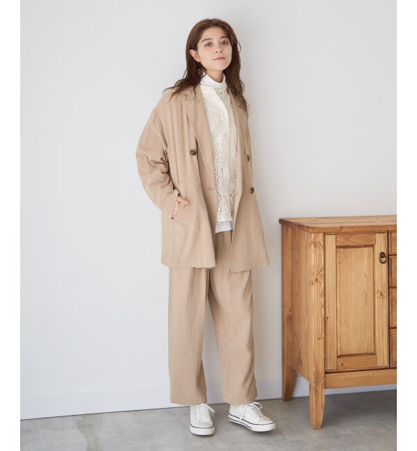 Lbc with Life「【セットアップ対応】レーヨン麻ダブルジャケットコート」|ブルゾン・スタジャン|