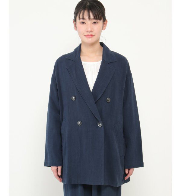 Lbc with Life「【セットアップ対応】レーヨン麻ダブルジャケットコート」|ブルゾン・スタジャン|