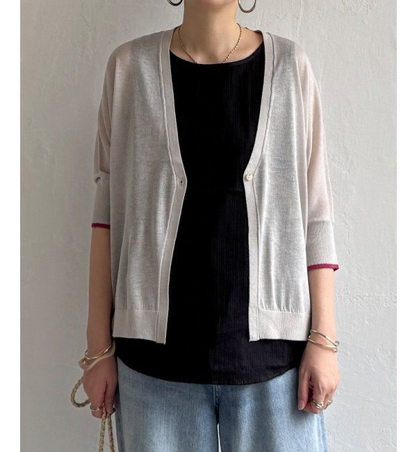 Lbc with Life「カーデノースリブラウスセット」|ニット・セーター|ライトグレイ