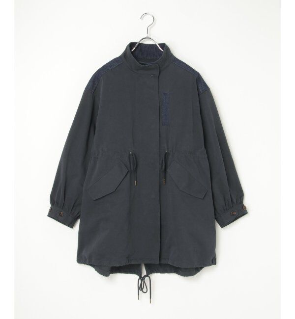 Lbc with Life「デニム切り替えモッズコート」|ブルゾン・スタジャン|