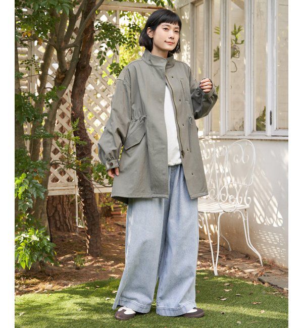 Lbc with Life「デニム切り替えモッズコート」|ブルゾン・スタジャン|