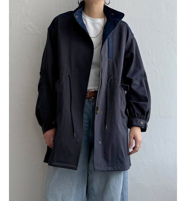 Lbc with Life「デニム切り替えモッズコート」|ブルゾン・スタジャン|