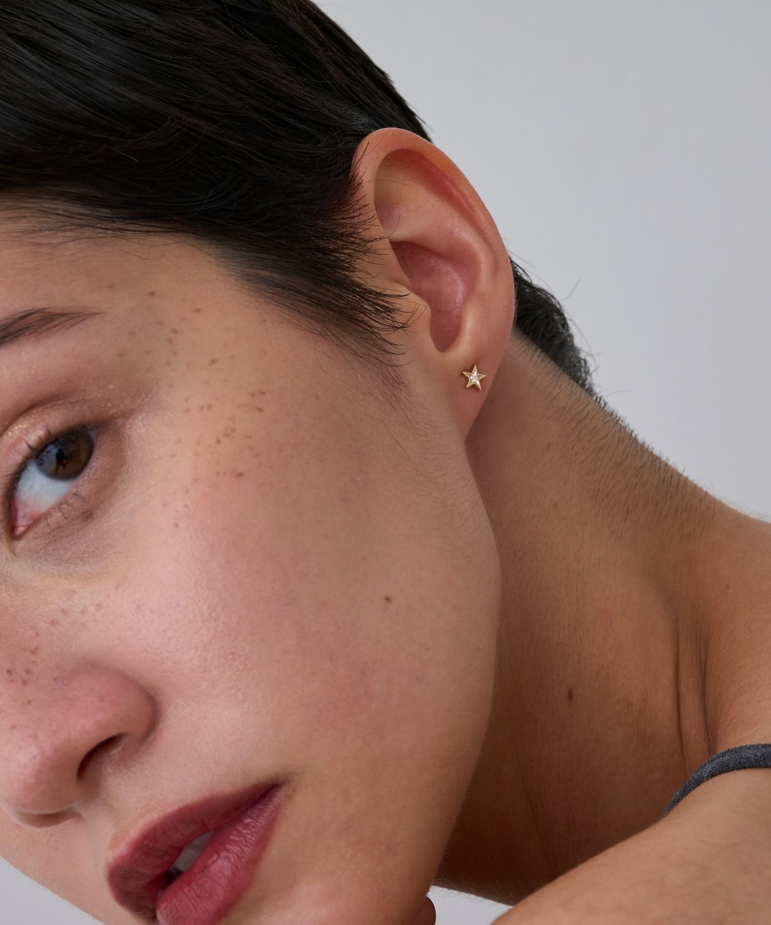 JUPITER「【K10】ダイヤモンドスターピアス /片耳」|ピアス|