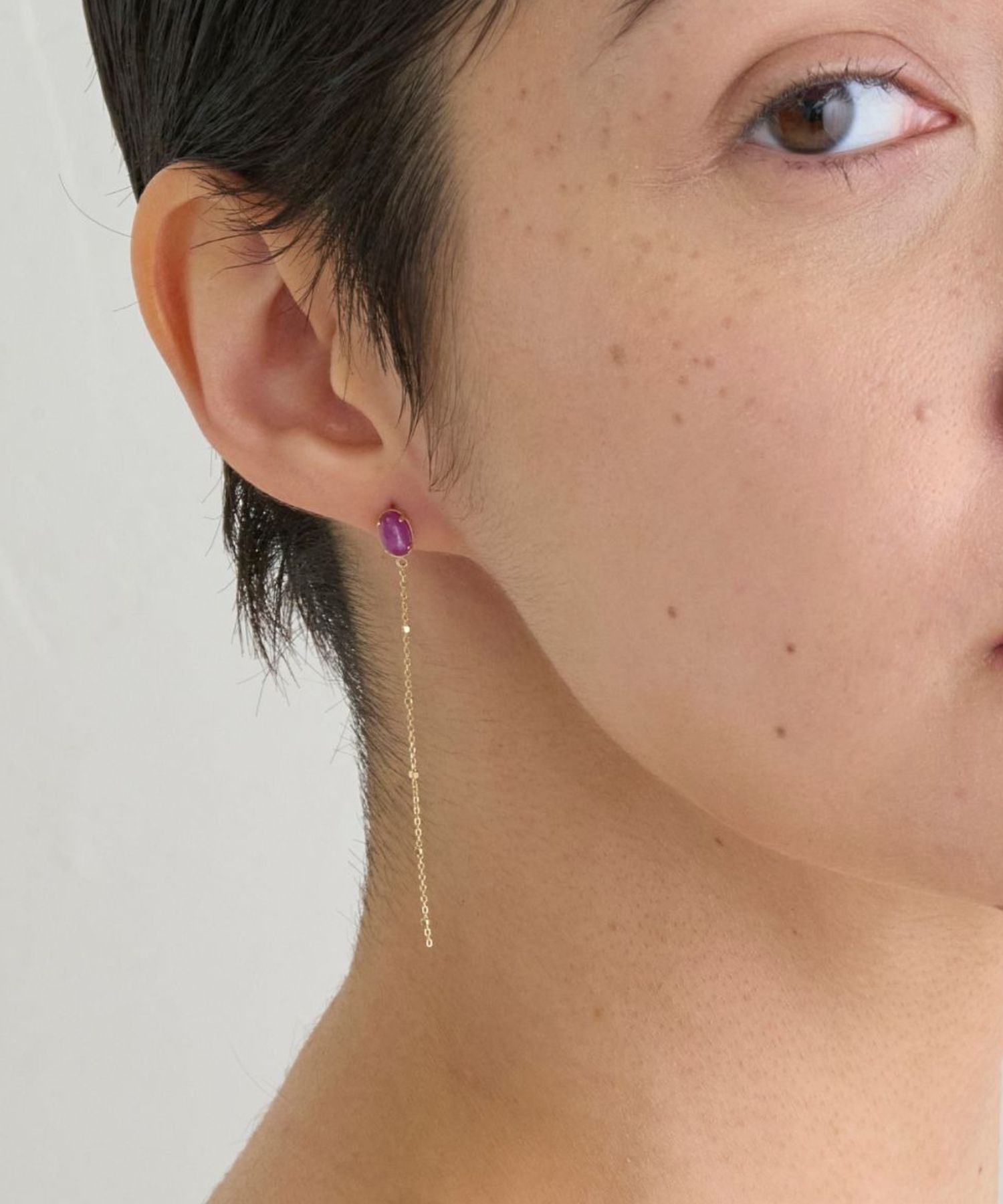 JUPITER「【K10】天然石ロングピアス ルビー」|ピアス|