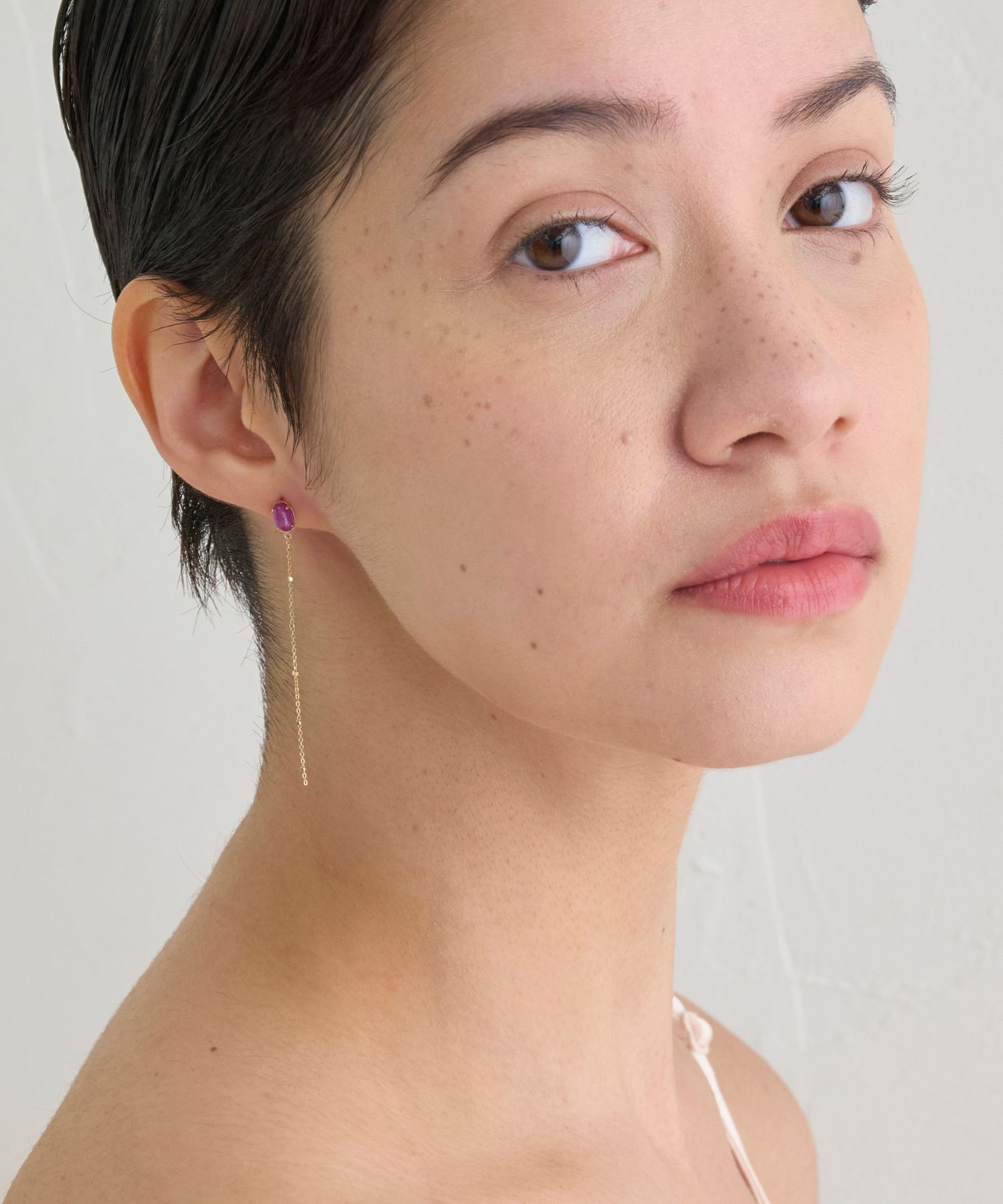 JUPITER「【K10】天然石ロングピアス ルビー」|ピアス|