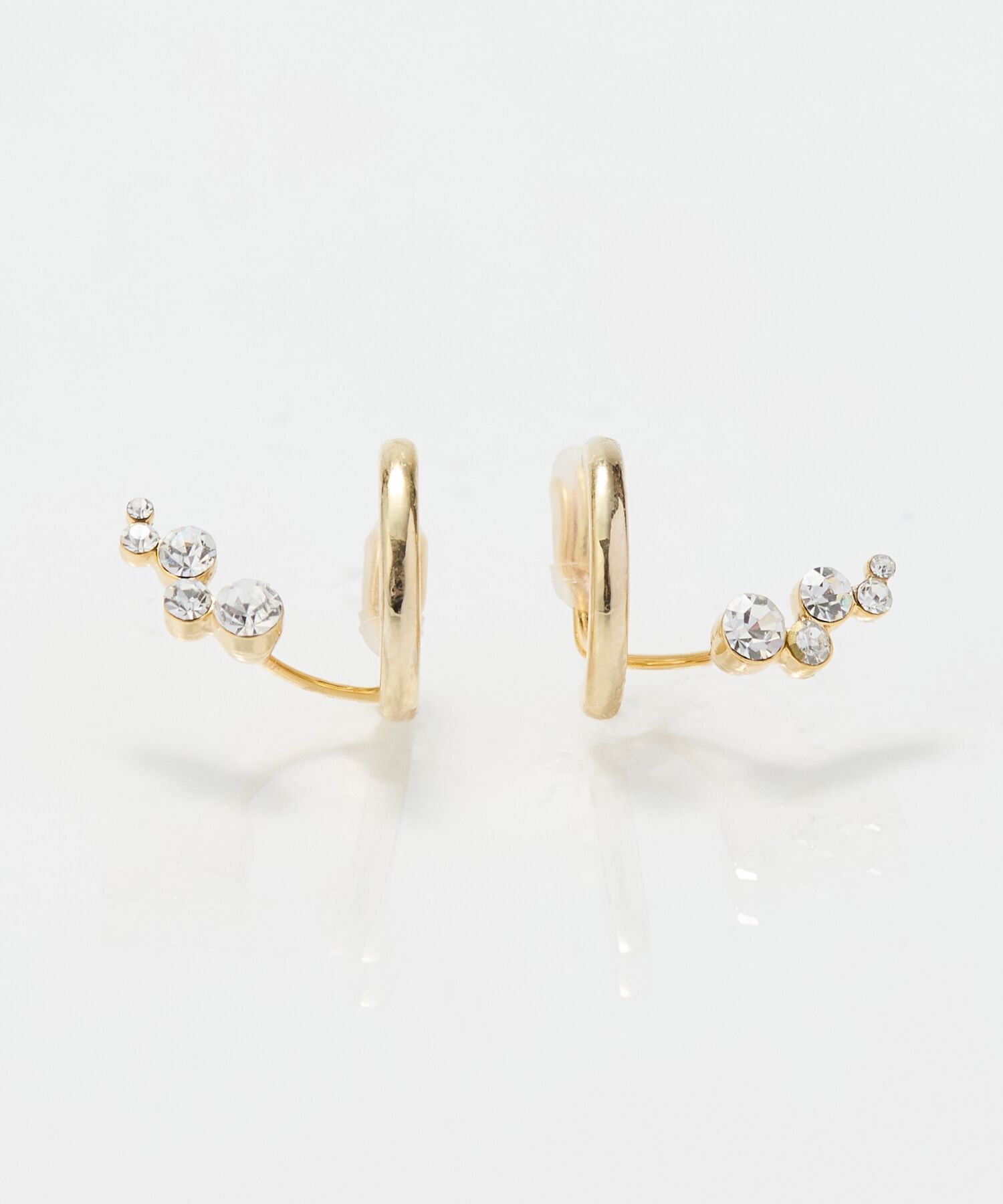 Phoebe「【痛くないシリーズ】ミルキーウェイビジューフロートライトフィットイヤリング　ゴールド」|イヤリング|