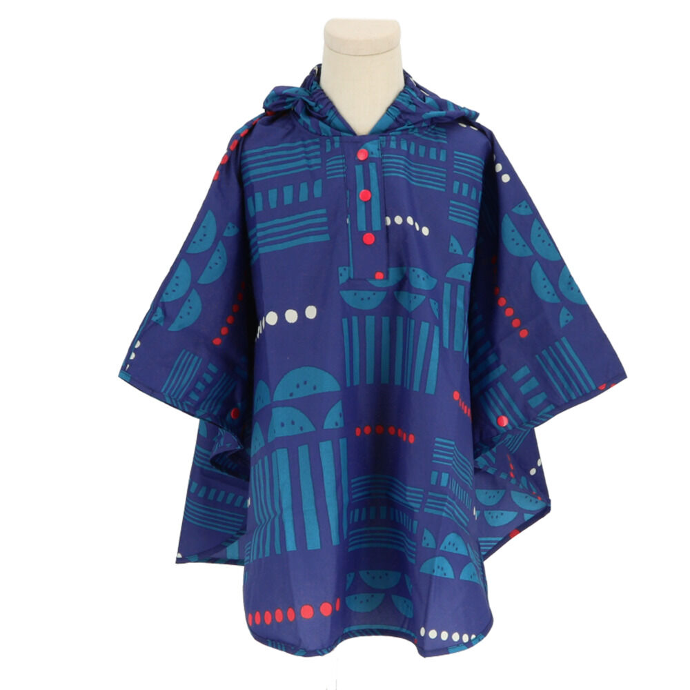 BACKYARD FAMILY「キッズ レイン コート ポンチョ 通販 レインポンチョ カッパ 雨具 サイズ S 80 90」|その他ベビー用品|ブルー4