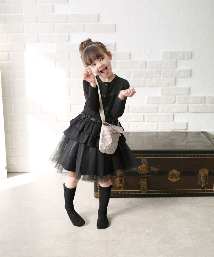 BACKYARD FAMILY「キッズ カーディガン 女の子 通販 カーデガン 10005306 秋 冬 春 秋冬 黒 ブラック」|その他|