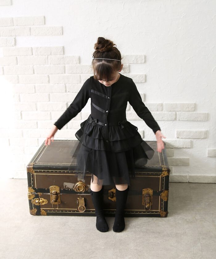 BACKYARD FAMILY「キッズ カーディガン 女の子 通販 カーデガン 10005306 秋 冬 春 秋冬 黒 ブラック」|その他|