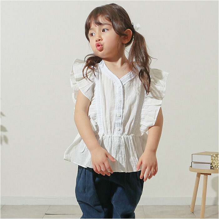 BACKYARD FAMILY「Rora ブラウス 襟なし 通販 ローラ レナ カットソー キッズ 子供 女の子 女子 こども」|その他|