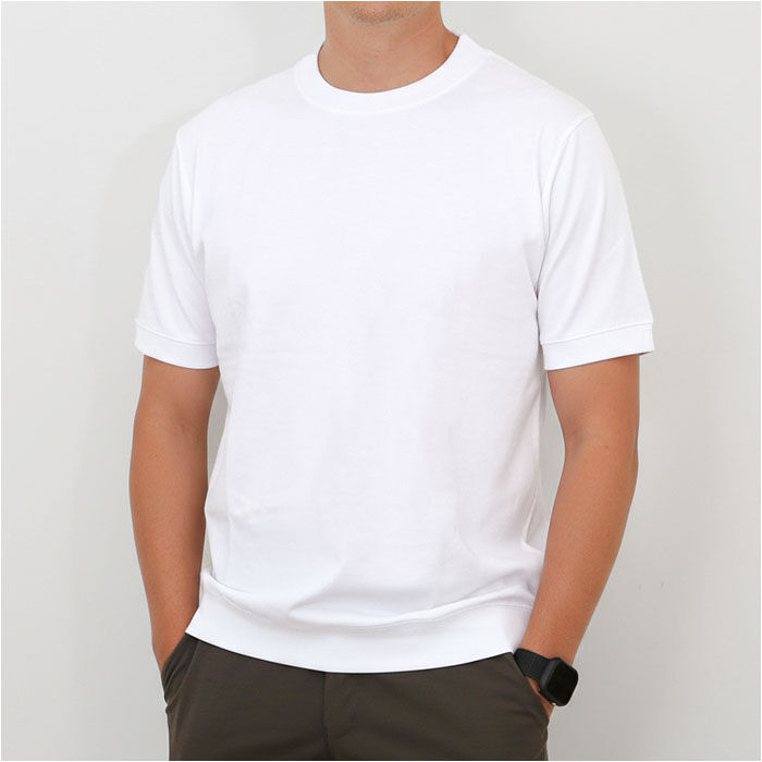 BACKYARD FAMILY「URBAN SQUARE Tシャツ 通販 半袖 メンズ オフィスカジュアル 襟高 半袖Tシャツ」|Tシャツ・カットソー|