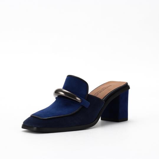銀座かねまつ「OM255166SUEVLVRBL 【PREMIERE PORTE】【本革】ローファーミュール」|サンダル|ロイヤルブルー