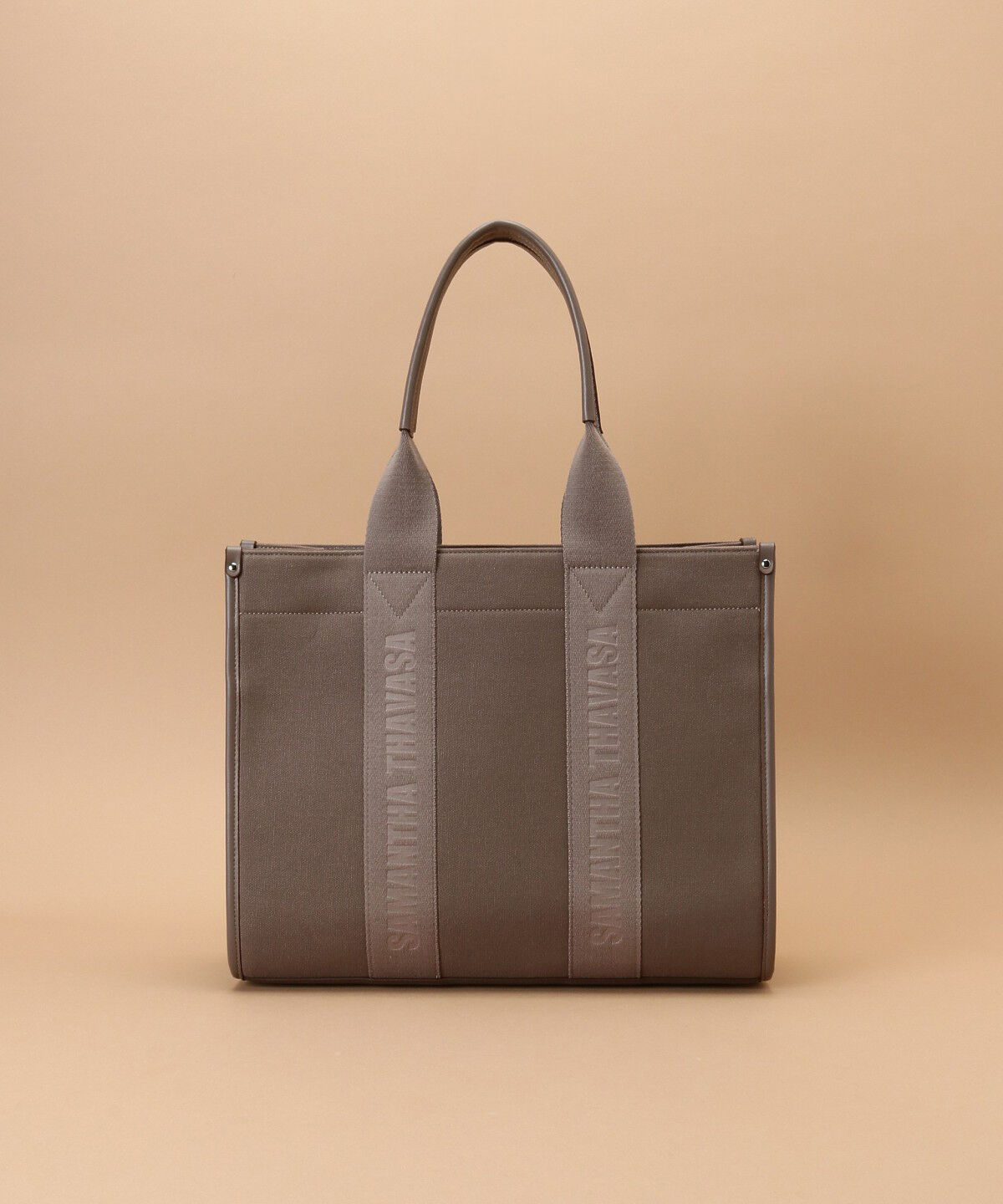 Samantha Thavasa「スクエアキャンバストート 大サイズ」|トートバッグ|モカ