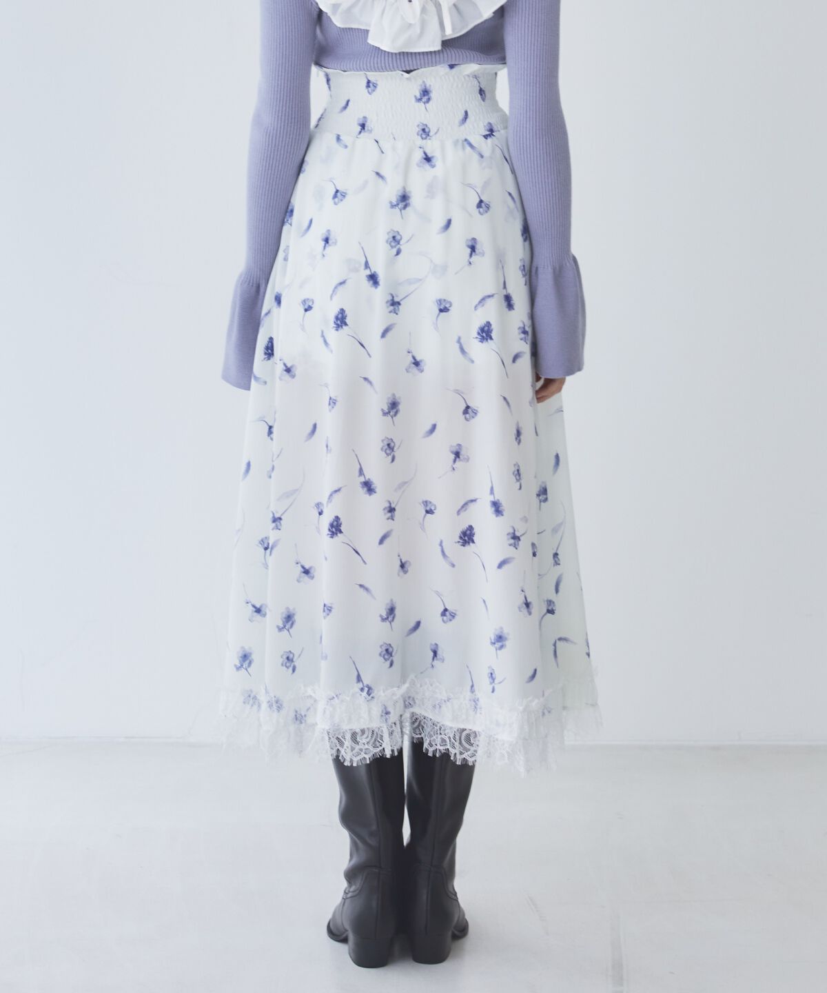 REDYAZEL「フェザープリントスリットスカショートパン」|フレア|