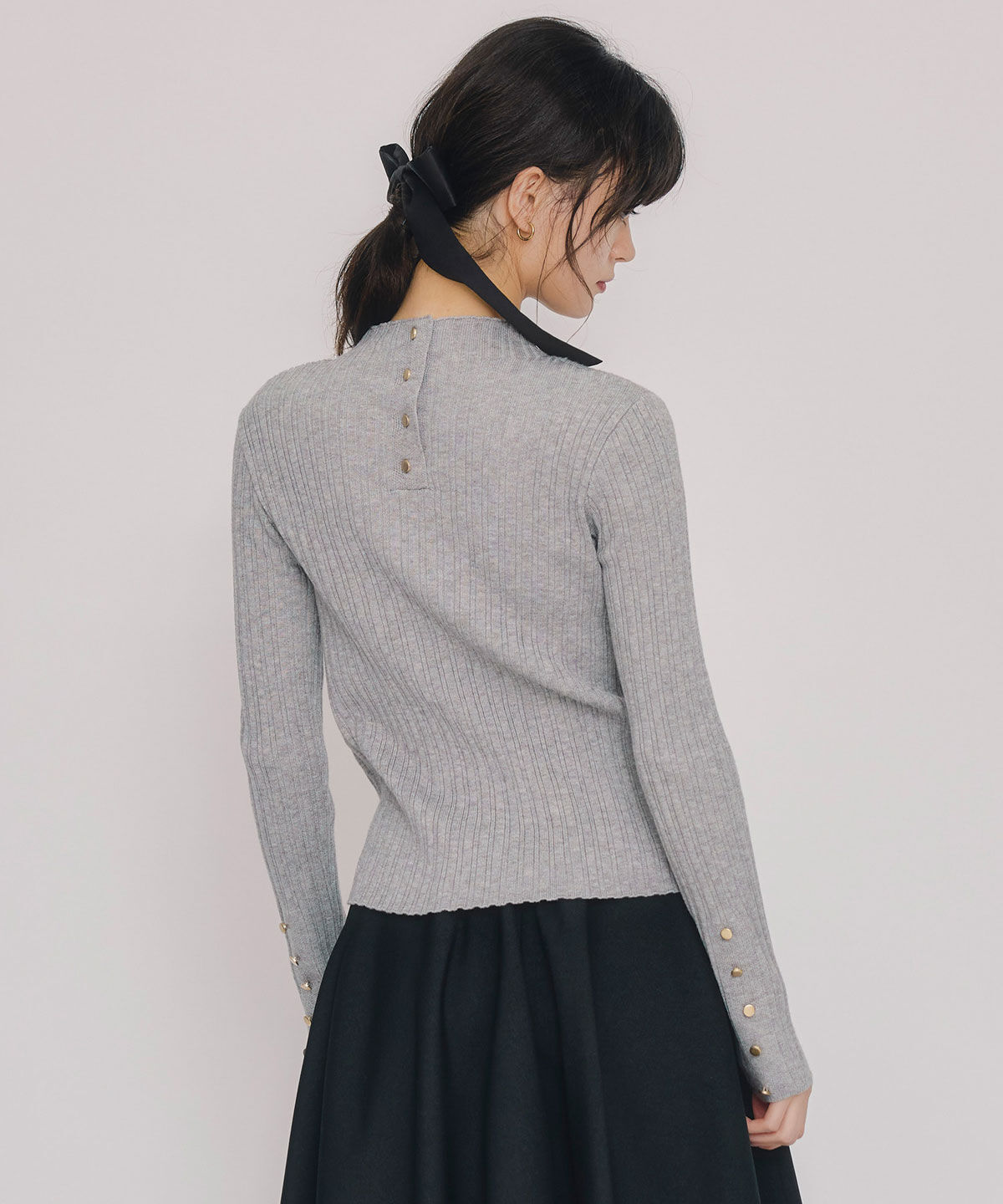 REDYAZEL「レイヤードデザインランダムリブニットプルオーバー」|ニット・セーター|