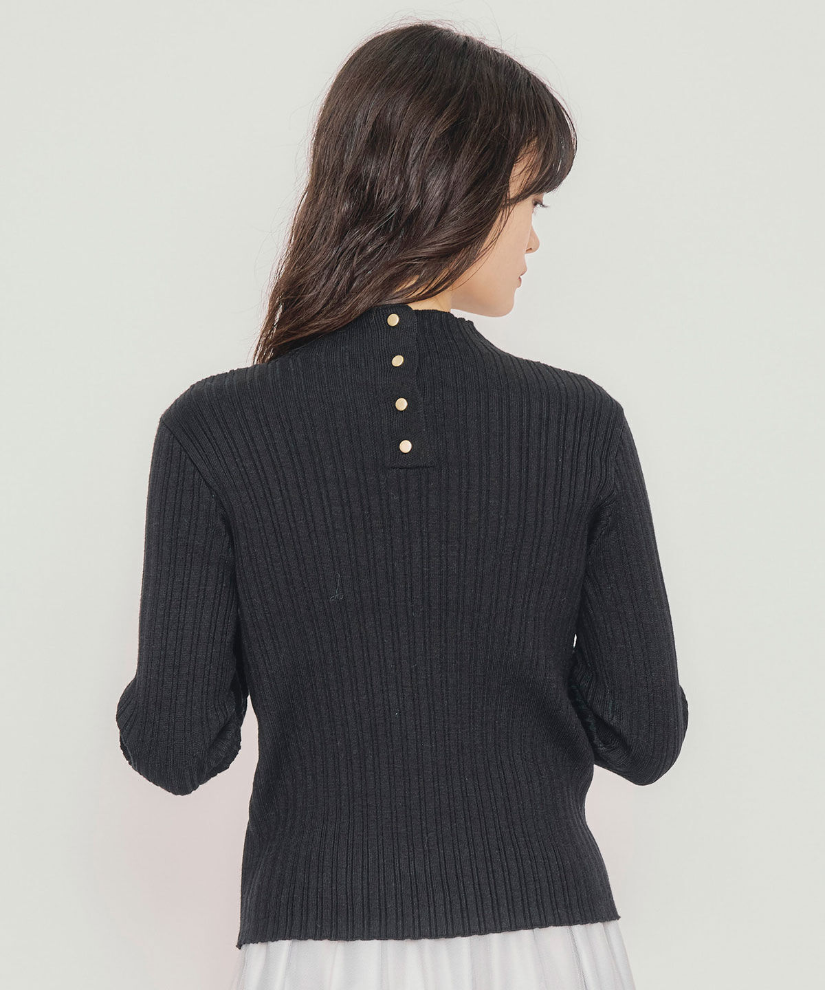 REDYAZEL「レイヤードデザインランダムリブニットプルオーバー」|ニット・セーター|