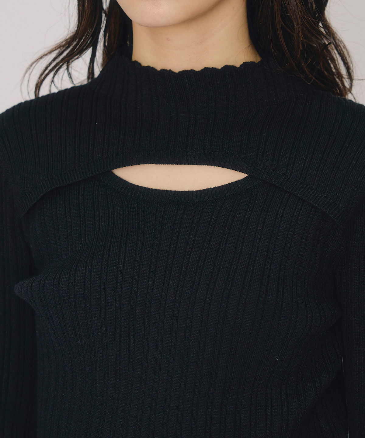 REDYAZEL「レイヤードデザインランダムリブニットプルオーバー」|ニット・セーター|