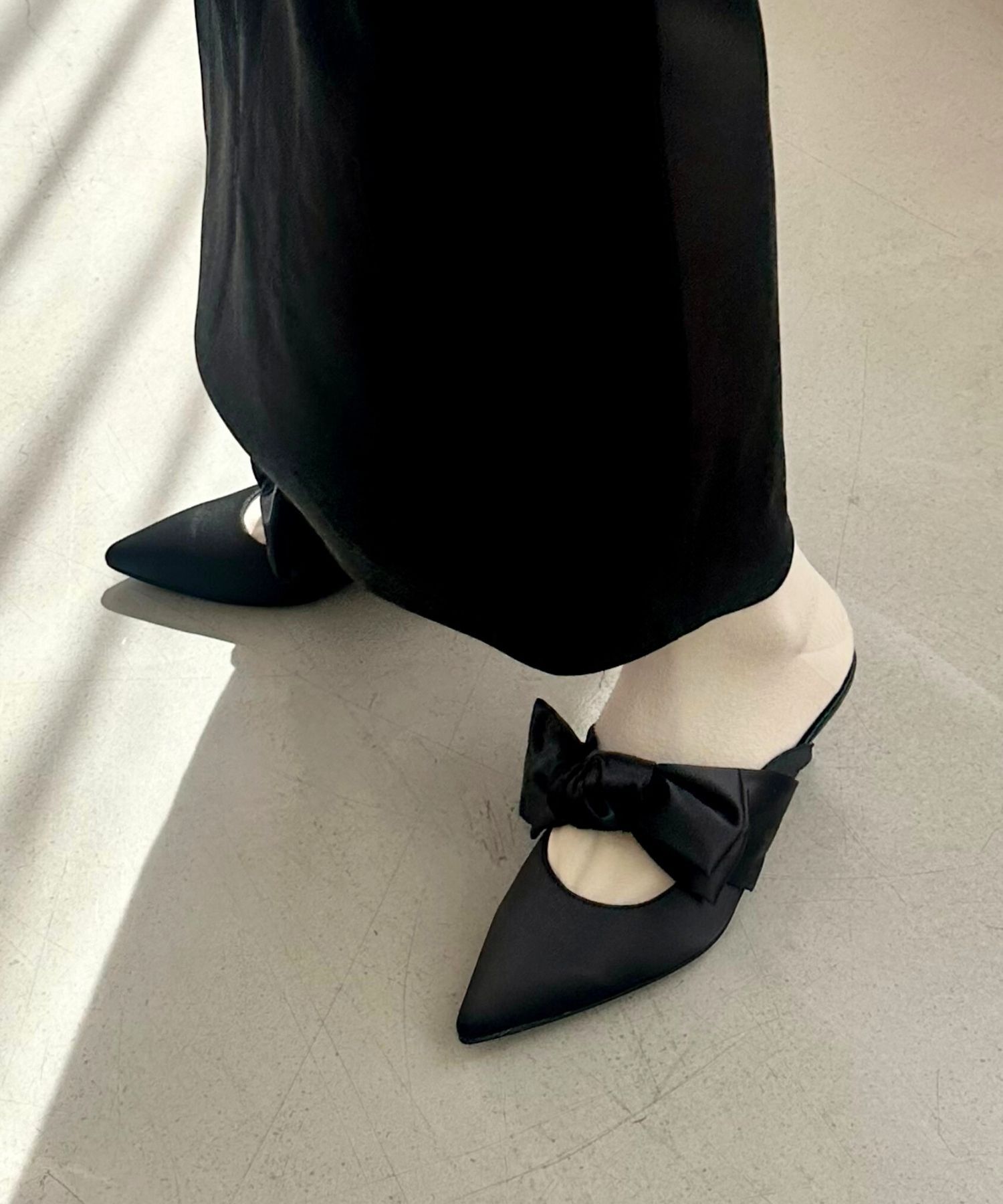 ORiental TRaffic「リボンミュールパンプス/41109」|パンプス|BLACK