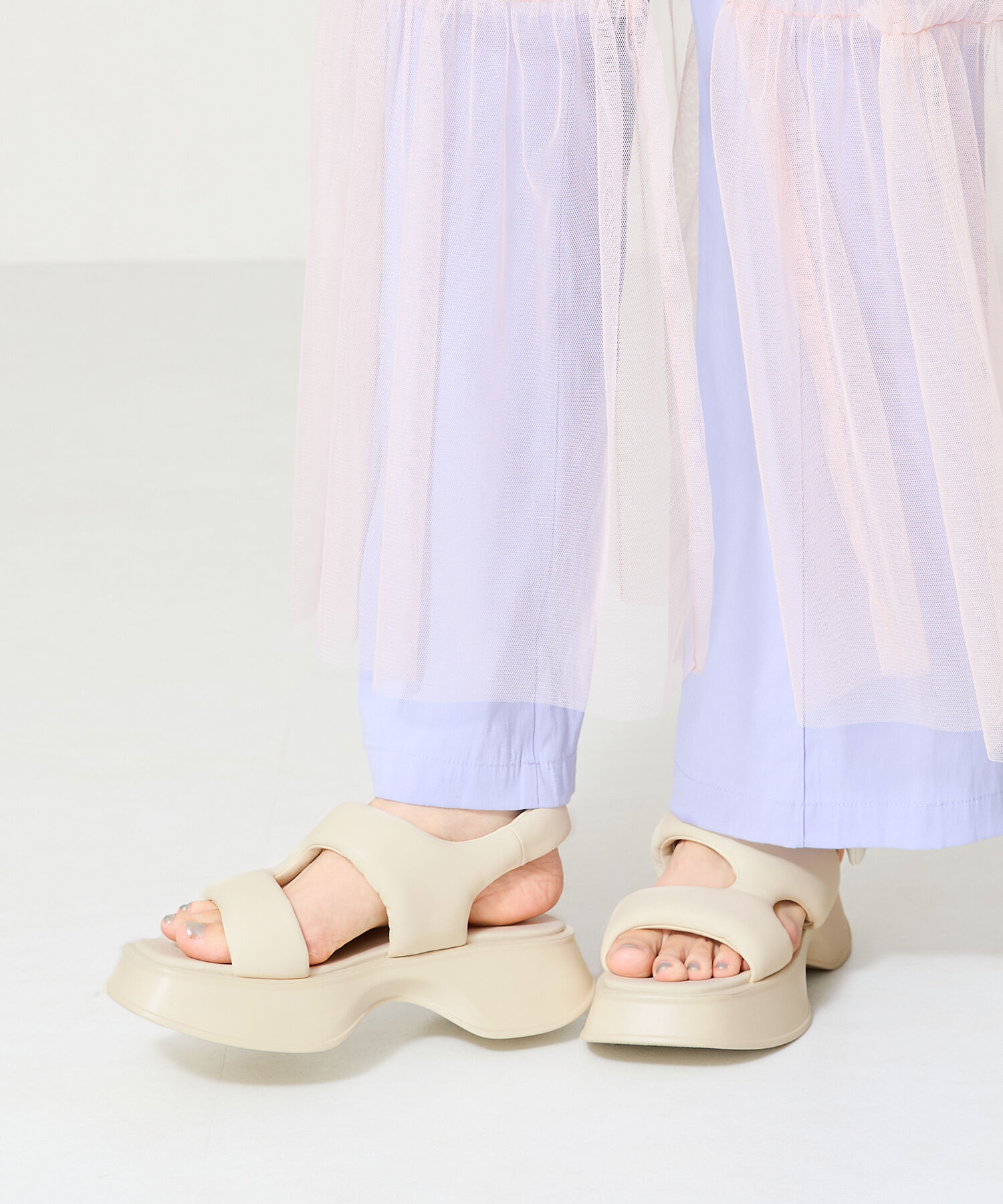 ORiental TRaffic「【定番】パデットベルトフレアソールサンダル/41235 サンダル」|サンダル|