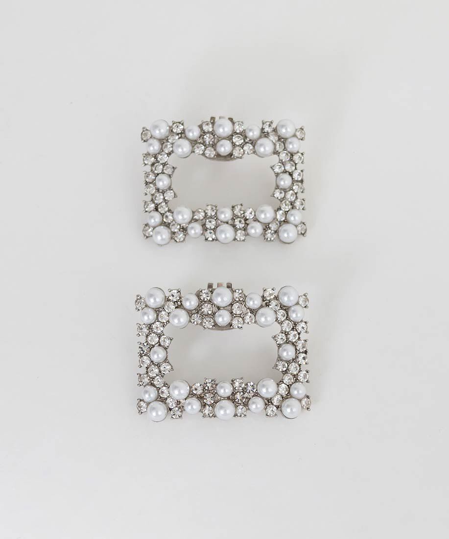  「パールビジューシューズクリップ」|パンプス|シルバー