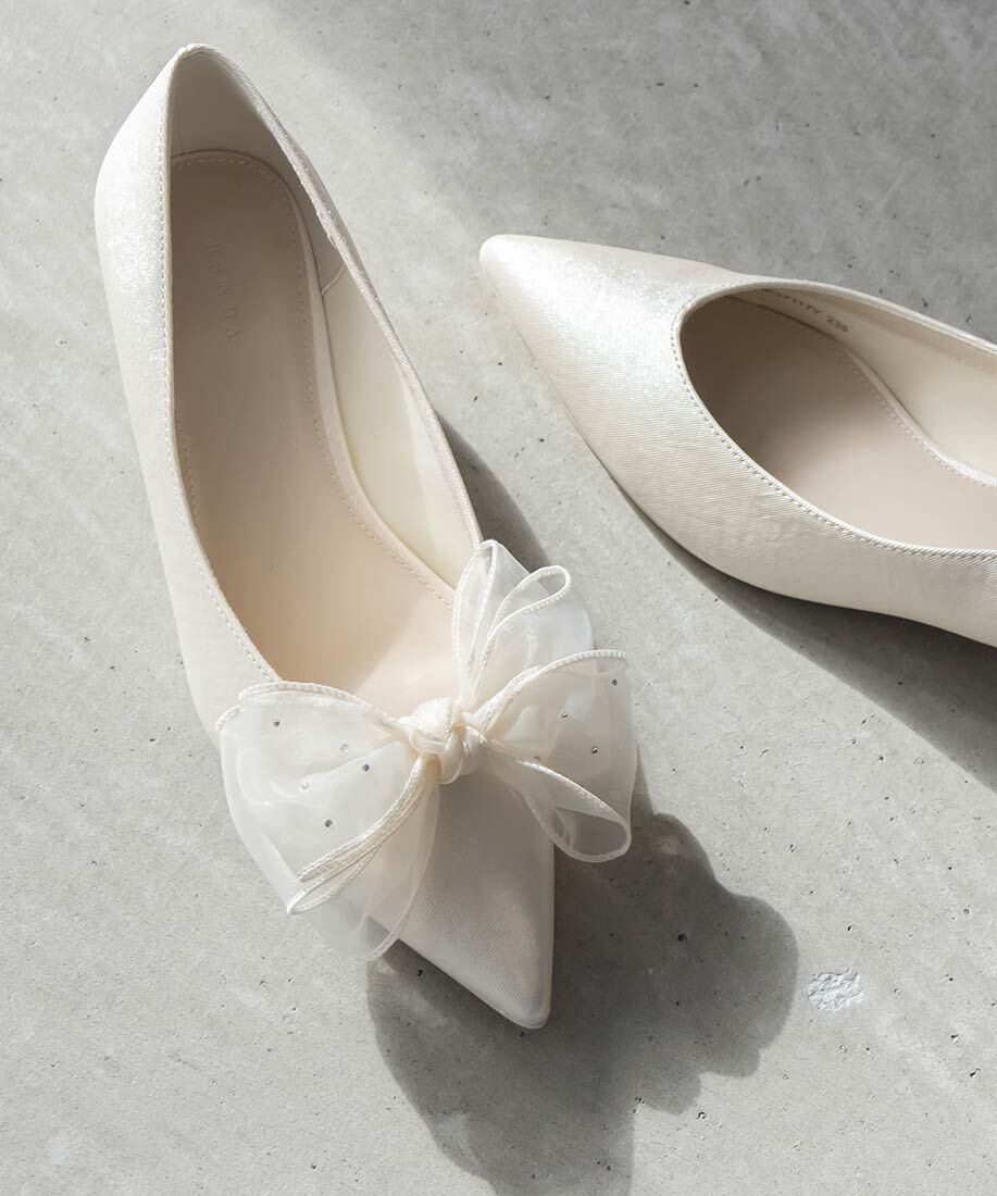  「2WAY シアーリボンチャンキーヒールパンプス」|パンプス|