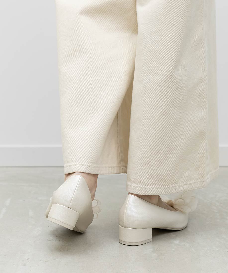  「2WAY シアーリボンチャンキーヒールパンプス」|パンプス|