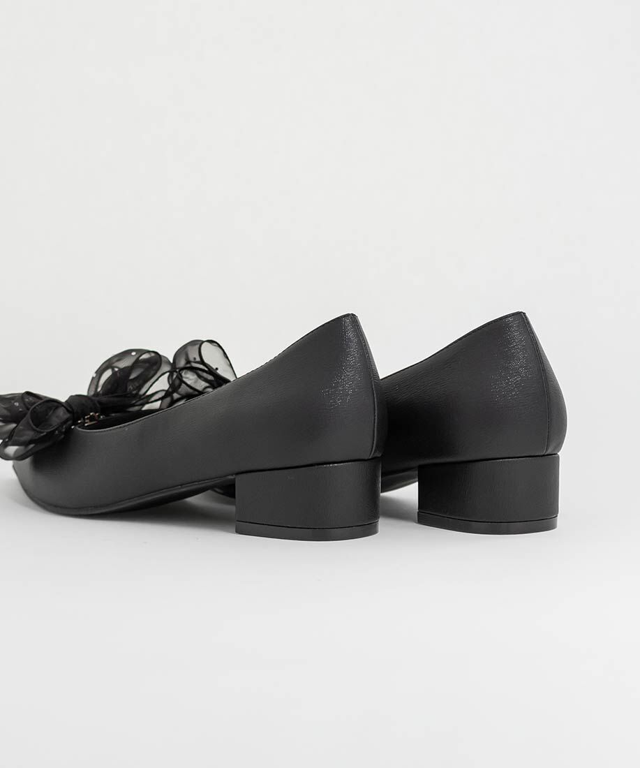  「2WAY シアーリボンチャンキーヒールパンプス」|パンプス|