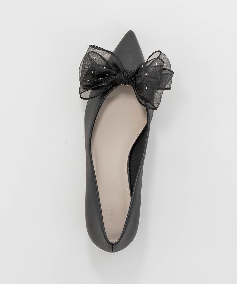  「2WAY シアーリボンチャンキーヒールパンプス」|パンプス|