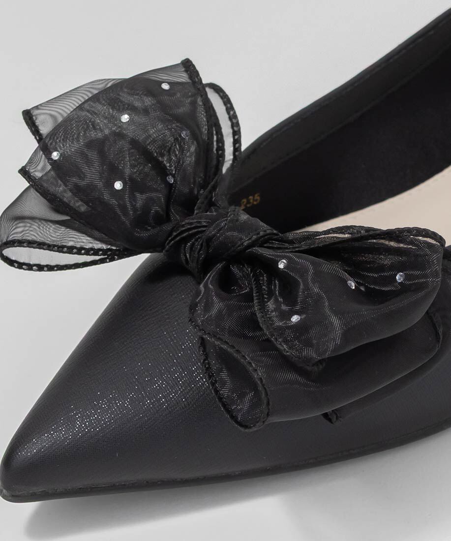  「2WAY シアーリボンチャンキーヒールパンプス」|パンプス|