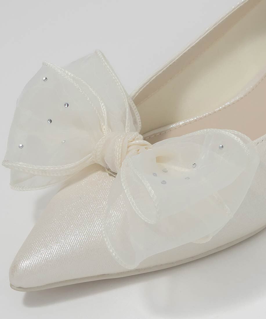  「2WAY シアーリボンチャンキーヒールパンプス」|パンプス|