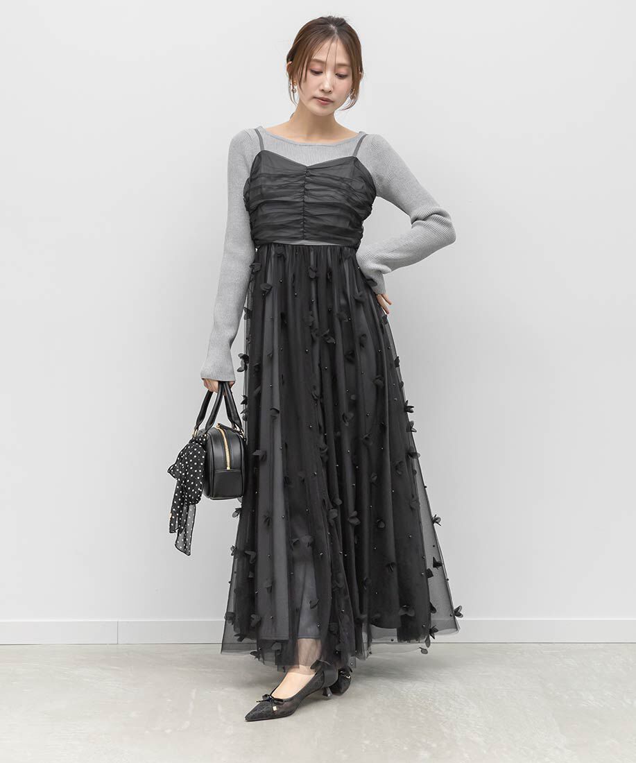  「グリッターラインチュールパンプス」|パンプス|