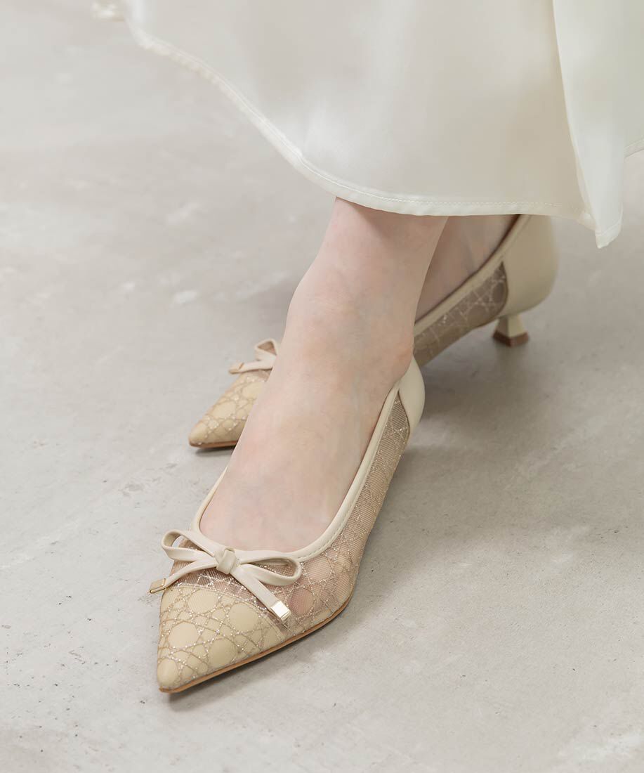  「グリッターラインチュールパンプス」|パンプス|