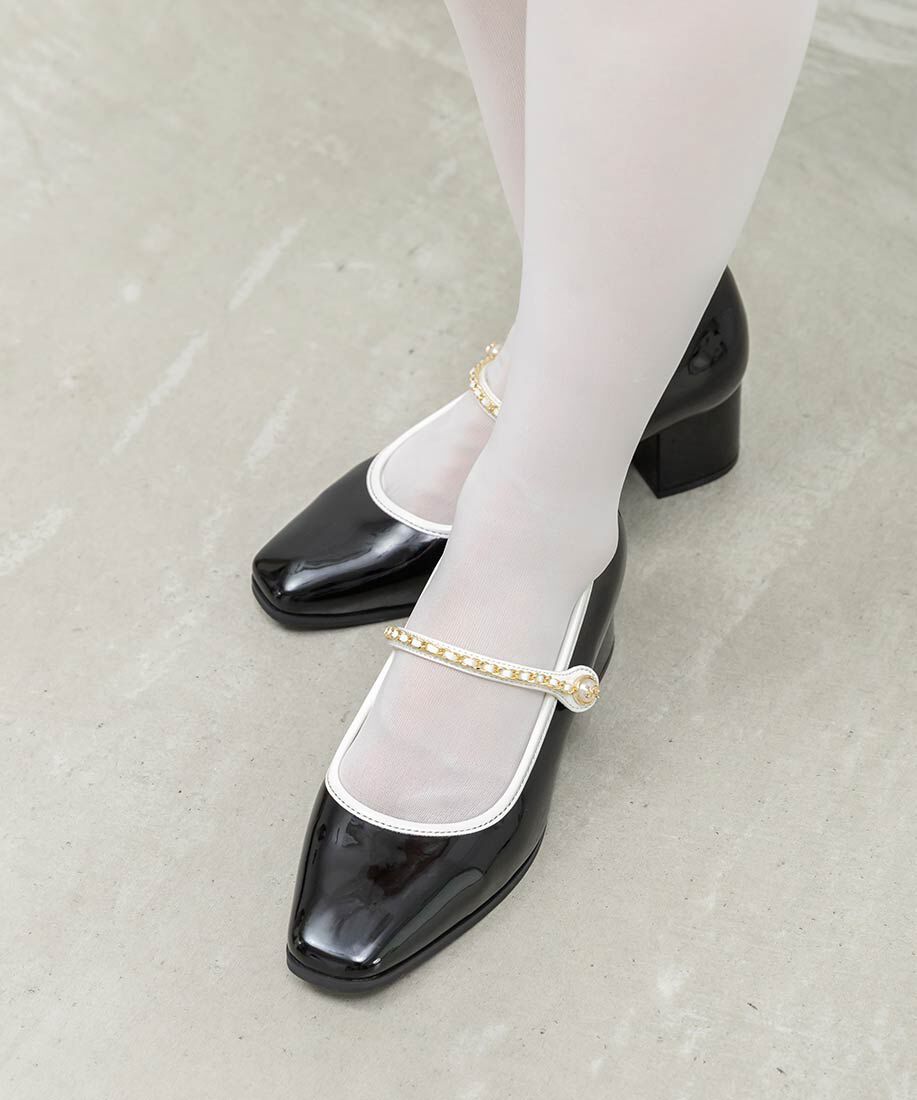  「チェーンストラップメリージェーンパンプス」|パンプス|