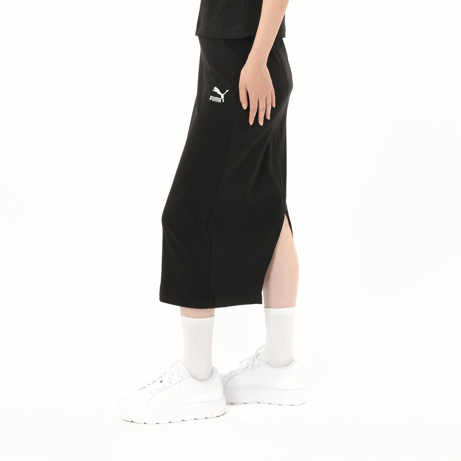 PUMA「【PUMA ｳｪｱ】W CLASSICS RIBBED MIDI SKIRT」|チノ|