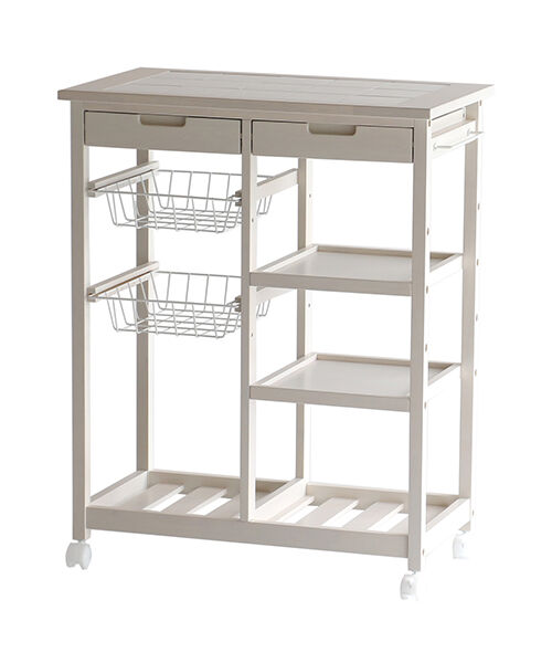  「キッチンで大活躍！ Soupバスケットワゴン」|食器・キッチングッズ|ﾎﾜｲﾄ