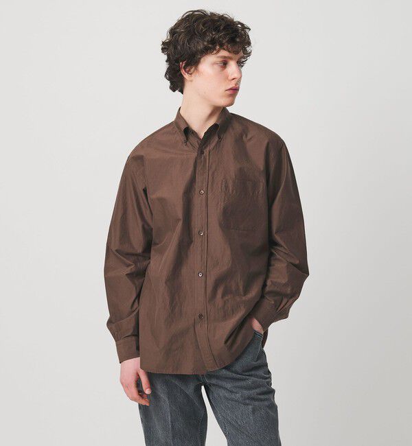 UNITED ARROWS「ヨネザワ シルクポプリン ボタンダウン シャツ「 SLOW &　」」|シャツ・ブラウス|DK.BROWN