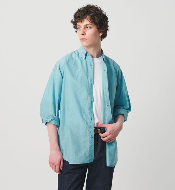 UNITED ARROWS「ヨネザワ シルクポプリン ボタンダウン シャツ「 SLOW &　」」|シャツ・ブラウス|LT.BLUE