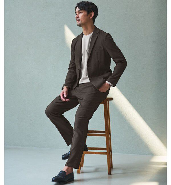 UNITED ARROWS green label relaxing「【WEB限定】JUST fit WORKIST セットアップ -ストレッチ-」|テーラードジャケット|DK.BROWN